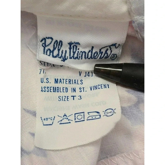 Vintage Polly Flinders Toddler Girl Dress Size T3 Floral Drop Waist Ruffle Lace - Picture 4 of 5